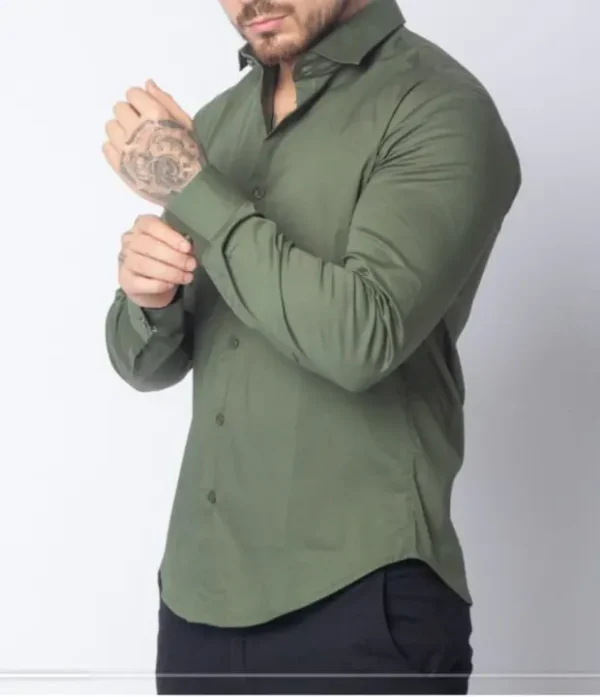 Camisa de Vestir Sastrera verde Camisa de Batista Verde