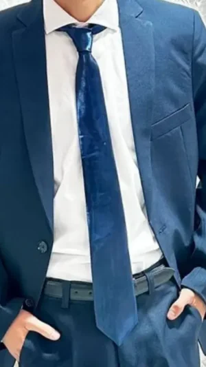 Corbata de Vestir Azul Brillante Corbata de vestir hombre color azul brillante francia satinada de sastrería juan