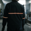 Conjunto de ropa de trabajo industrial con camisa y pantalon de grafa azul mecanico por encargo de sastreria juan